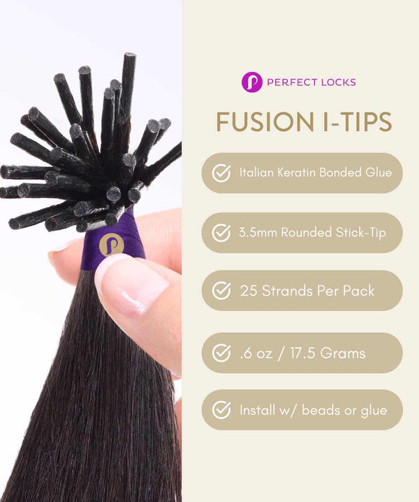 kinky curly fusion i-tip hair by perfect locks