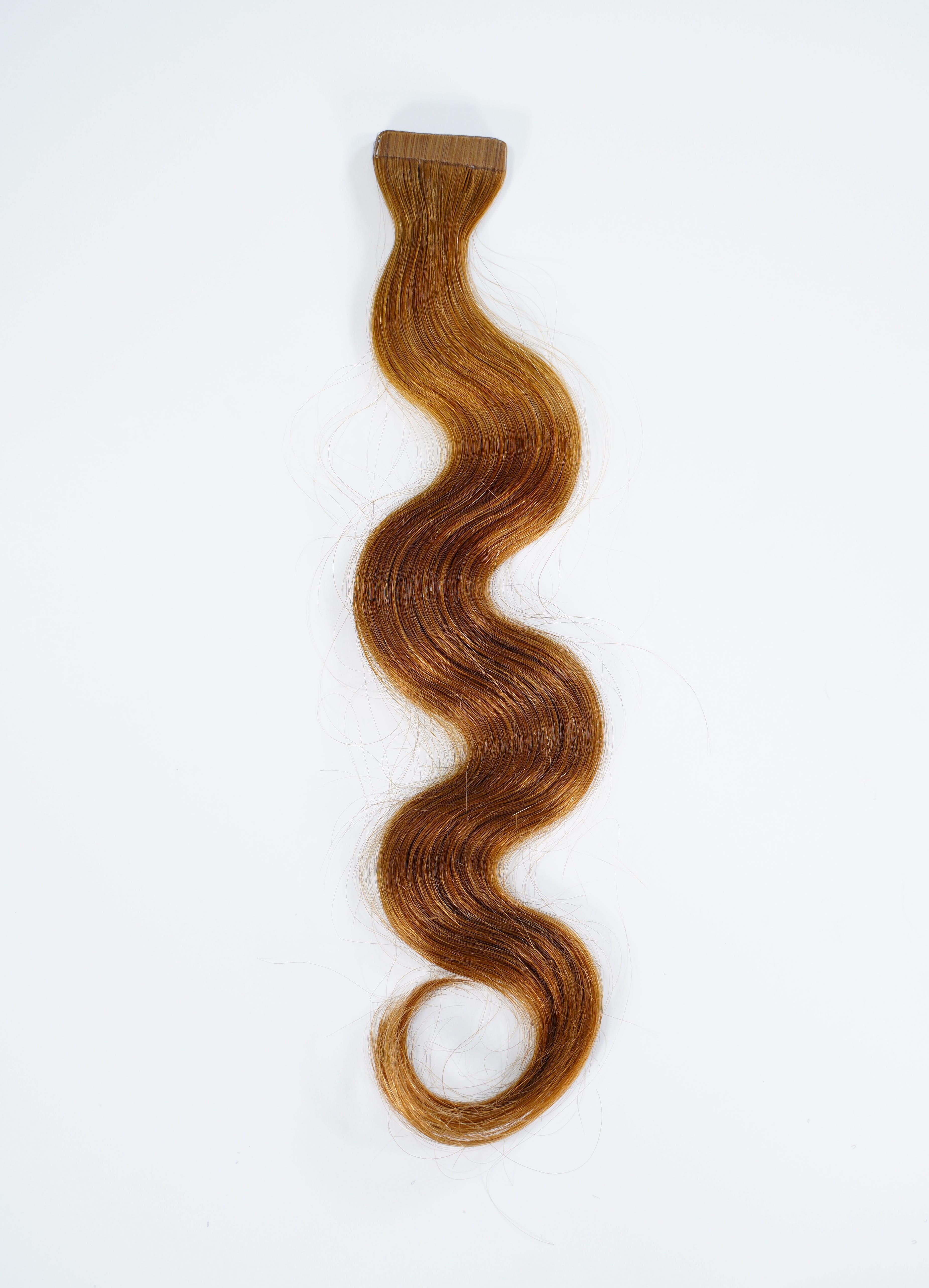 wavy tape hair / 18 inches butterscotch brown clearance by perfect locks