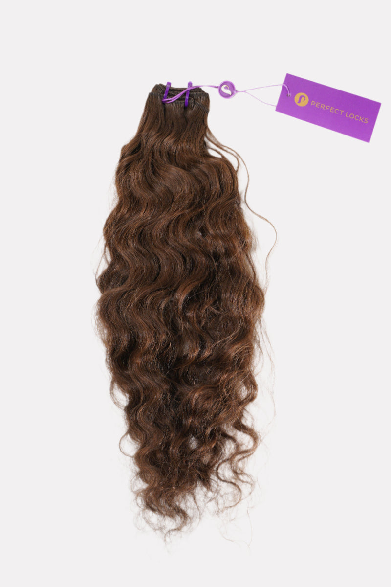 Curly Machine Weft / Half Pack / Ashy Brown / 16"