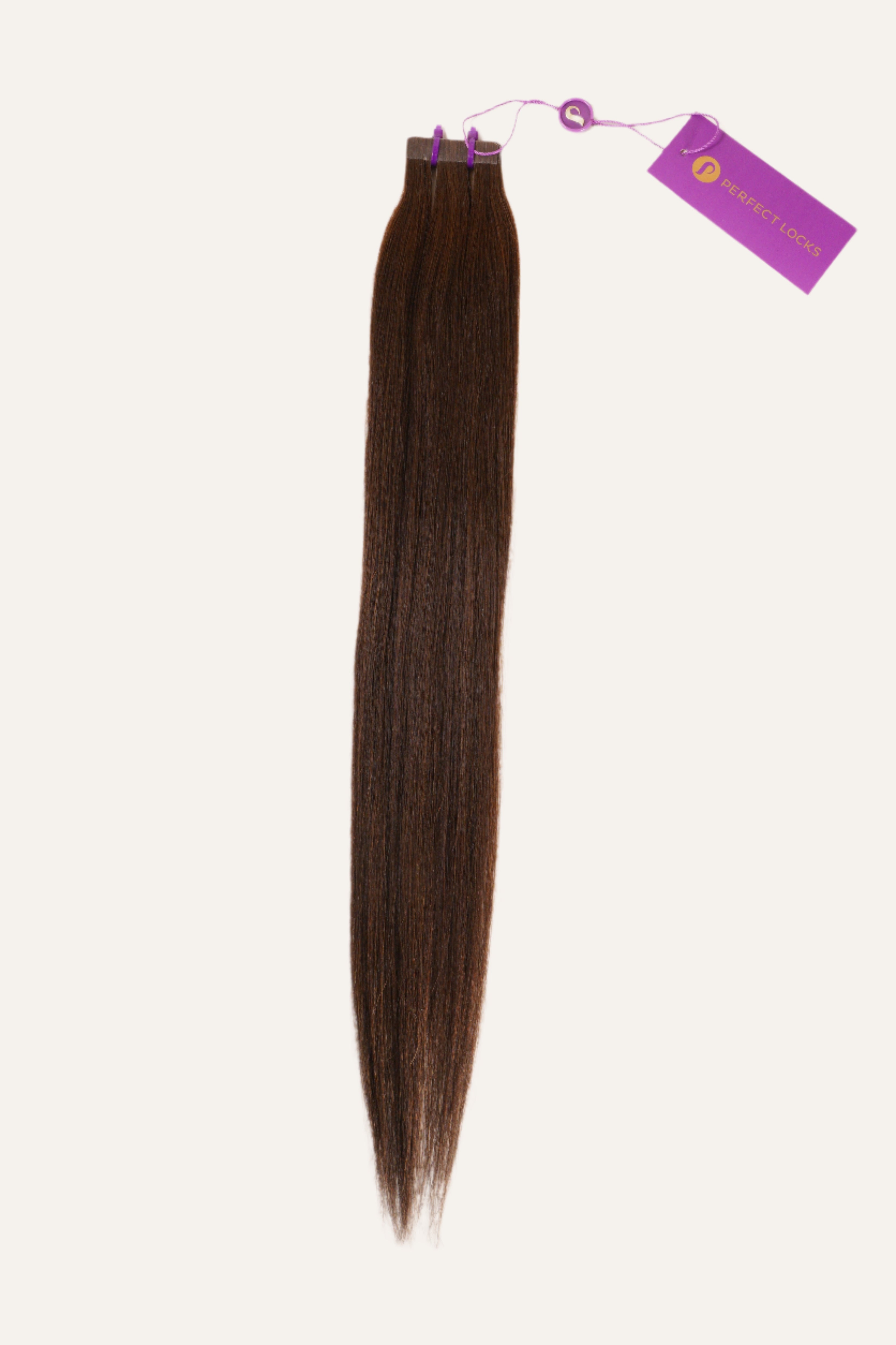 Relaxed Straight Tape Hair / Medium Brown / 18"