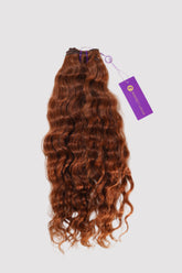 Curly Machine Weft / 14" / Light Auburn