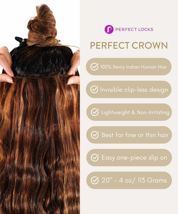 wavy perfect crown hair extensions clip-in crowns by locks