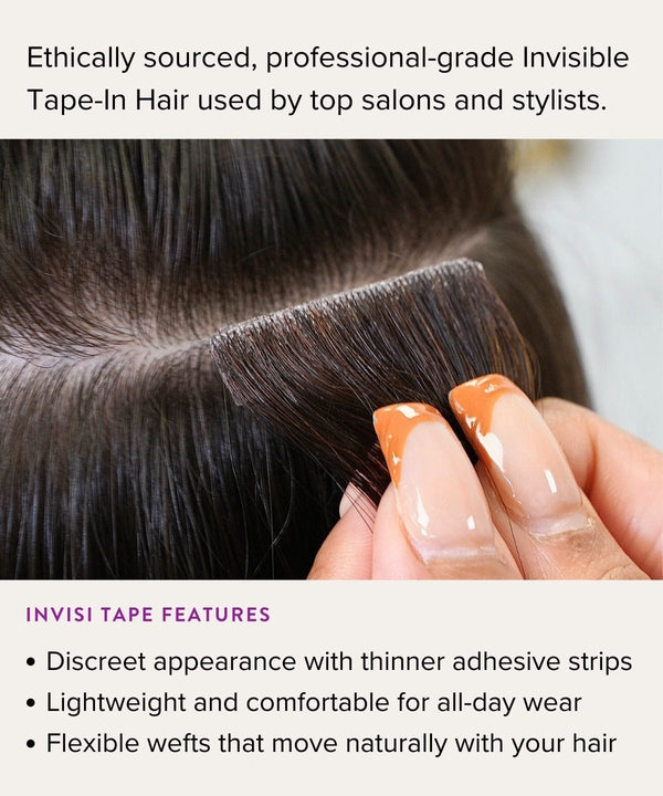 wavy invisi tape in hair extensions tape-ins by perfect locks