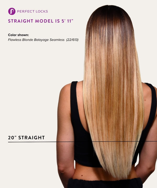 straight seamless clip-in hair extensions set by perfect locks