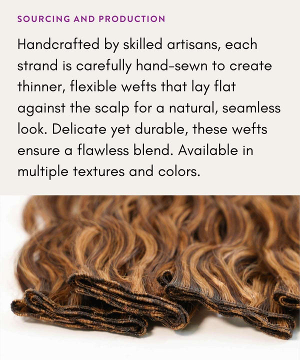 straight hand-tied weft rows (2oz) by perfect locks