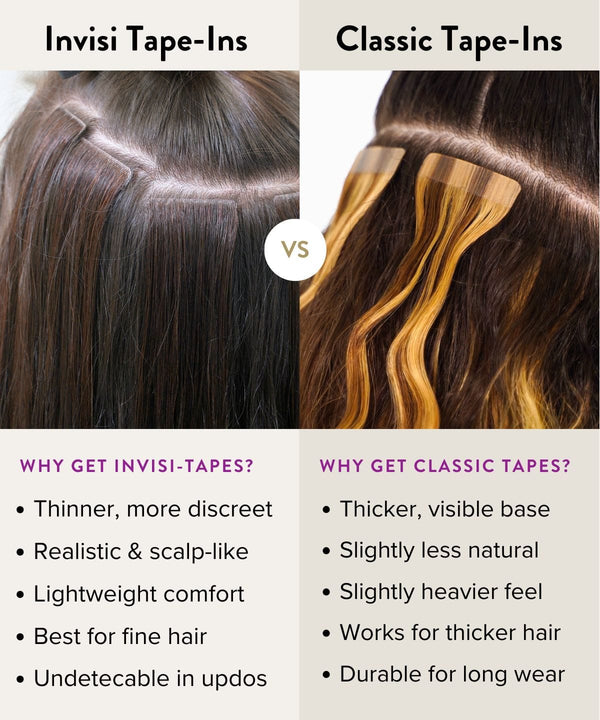 wavy invisi tape in hair extensions tape-ins by perfect locks