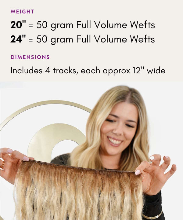 straight hand-tied weft rows (2oz) by perfect locks