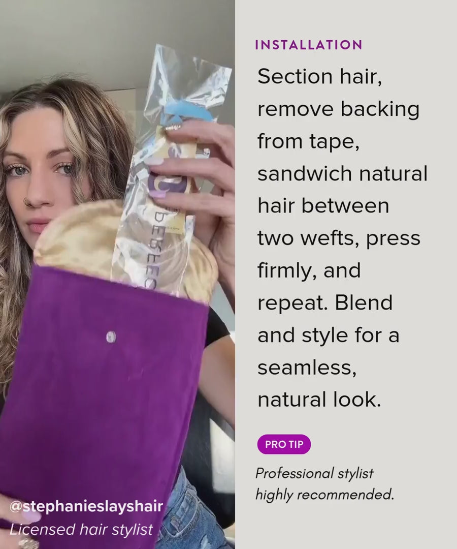 wavy invisi tape in hair extensions tape-ins by perfect locks