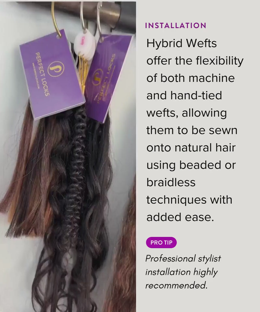 wavy hybrid weft hair extensions by perfect locks