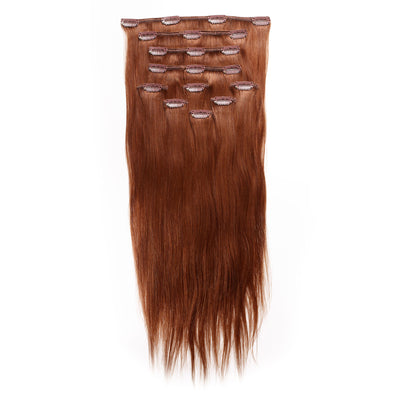 Straight 10 Piece Clip-In Set / #33 Dark Auburn / 16"