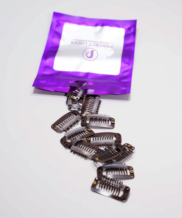 Perfect Locks / Snap Clips for Hair Extensions & Wigs / Black