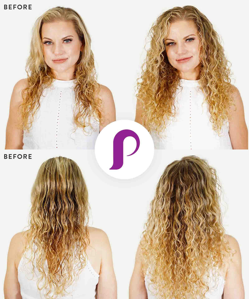 dark auburn (33) curly tape in hair extensions by Perfect Locks#color_platinum-blonde-(613)