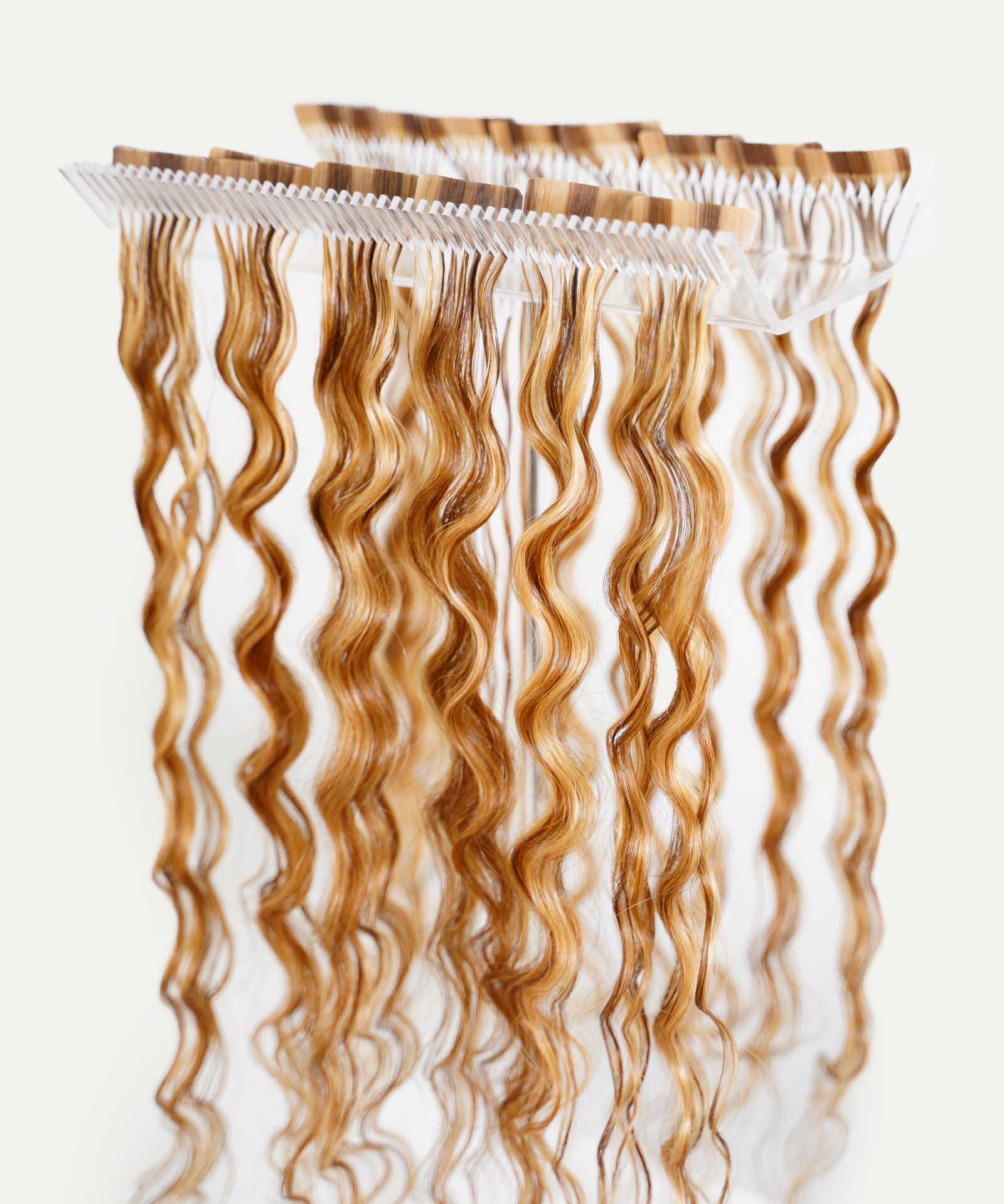  Hair Extension Holder and 10 Hair Pad Set, Acrylic