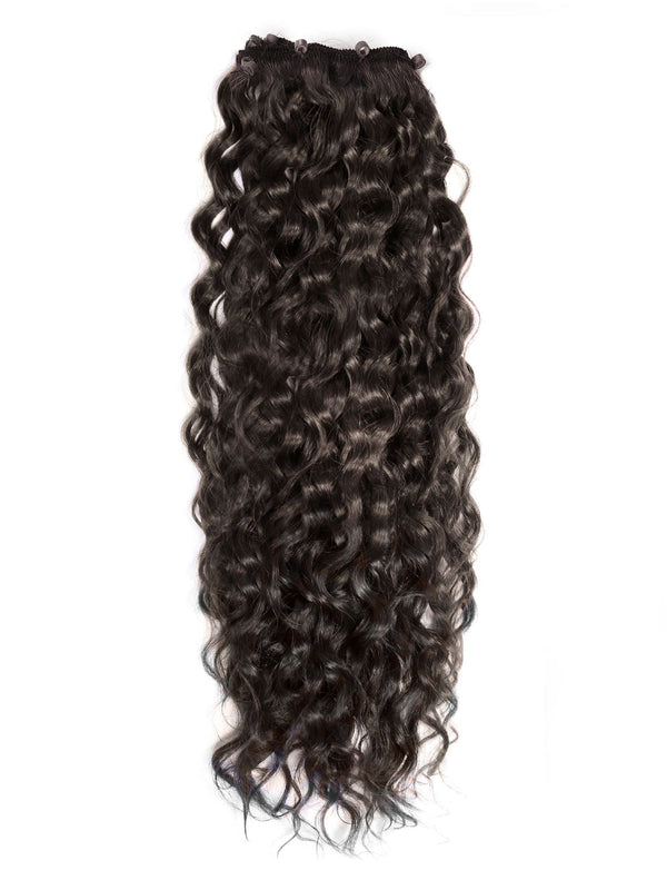 Curly Beaded Weft Hair Extensions Platinum Blonde (613) / 20