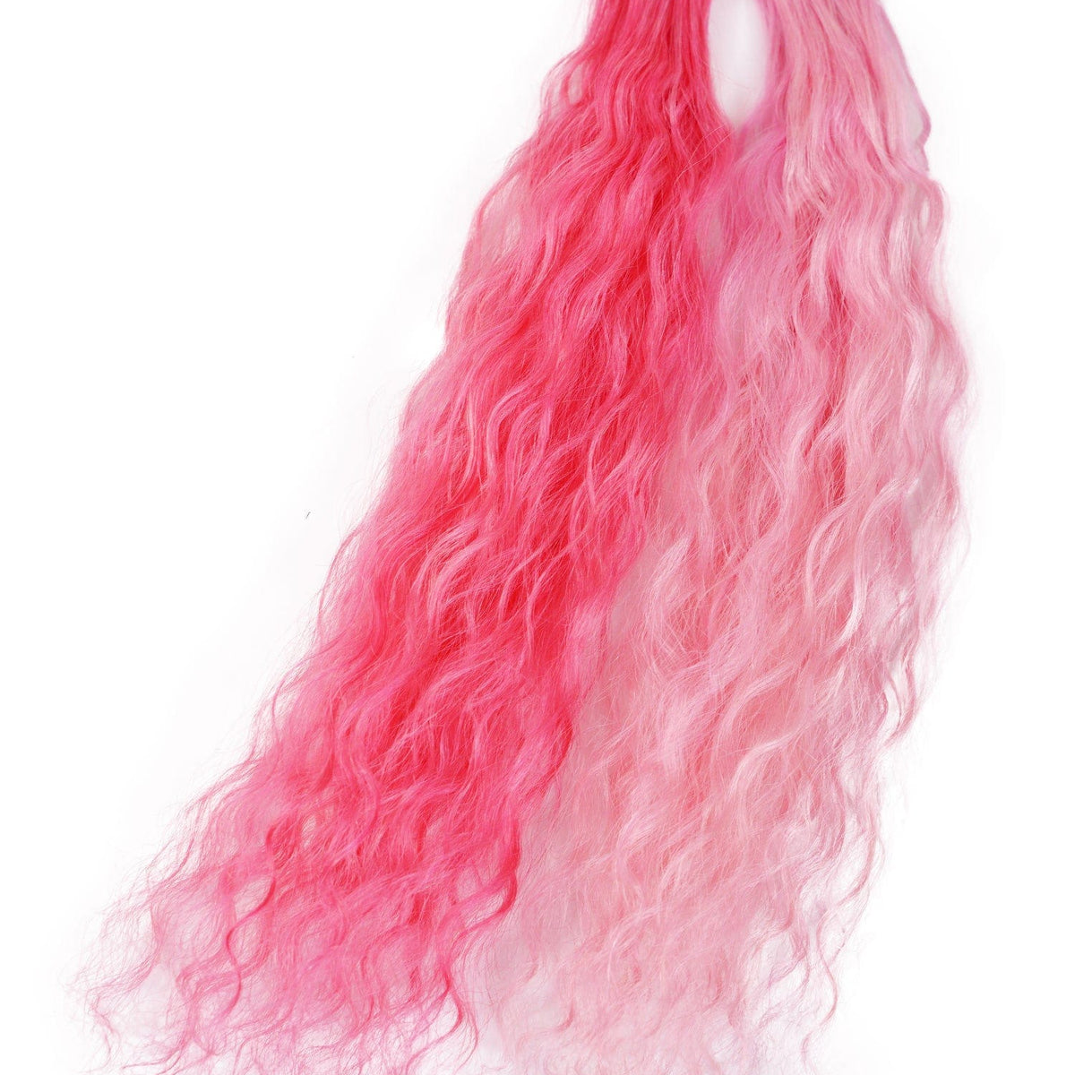 Pink Curly Hair Extensions (Head)