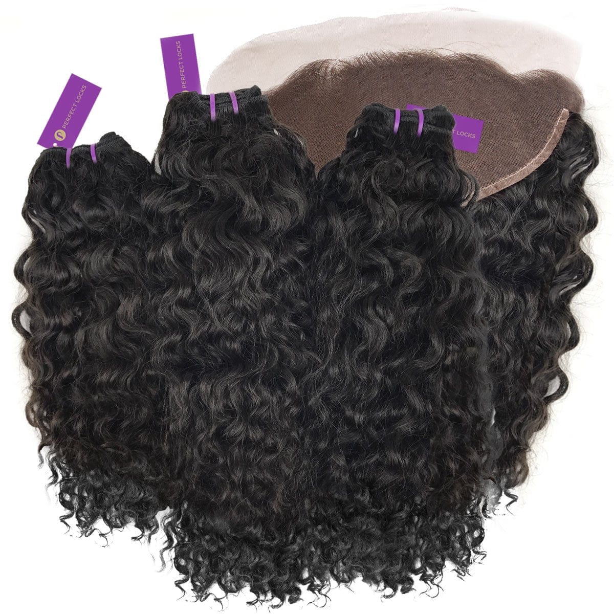 3 x Curly Virgin Machine Weft Bundle + Frontal Deal