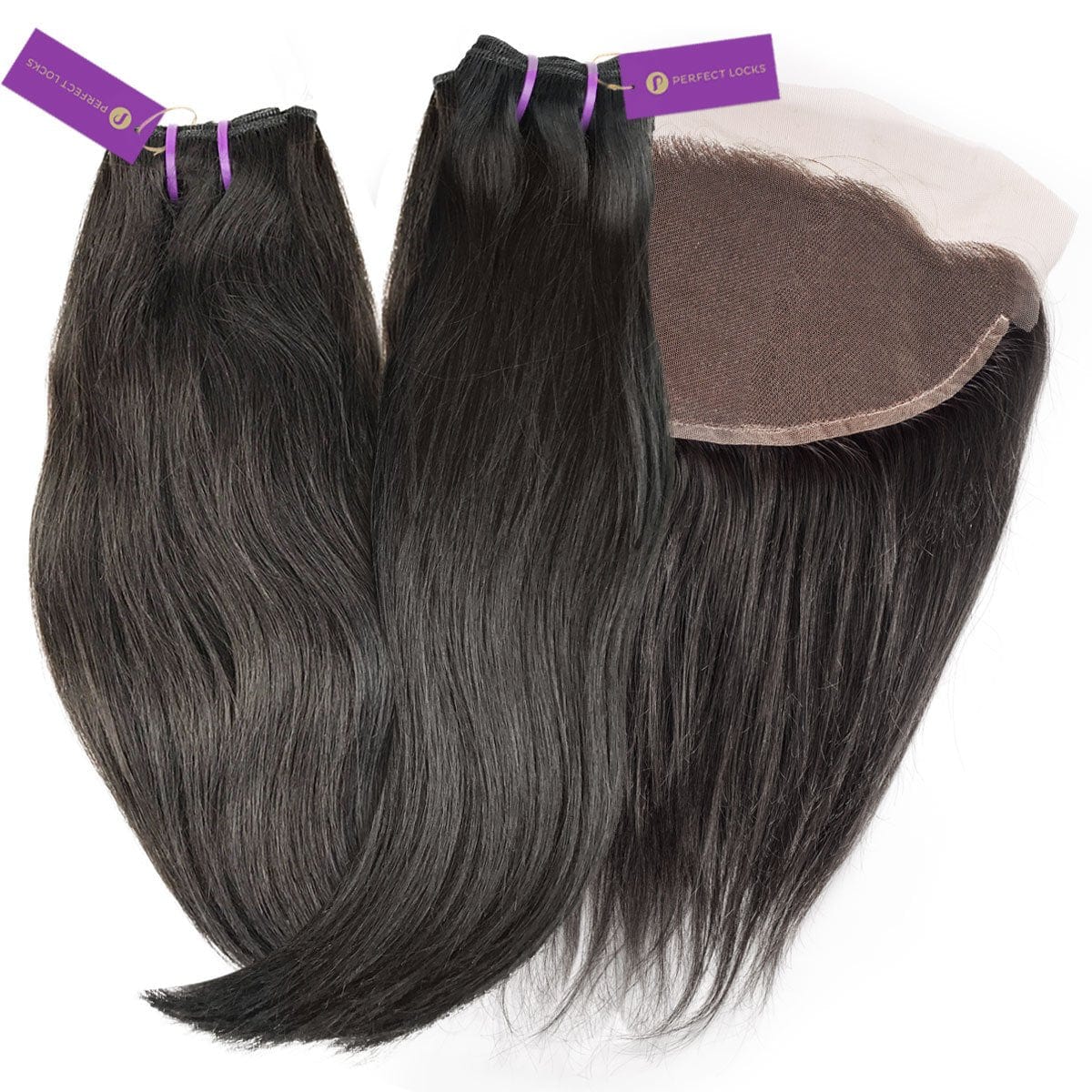 2 x straight virgin machine weft bundle + frontal deal by perfect locks