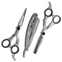 Professional Barber Shears & Straight Blade Set